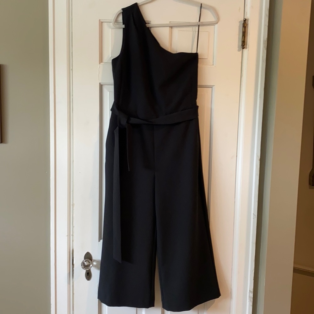 Banana Republic cropped one shoulder jumpsuit